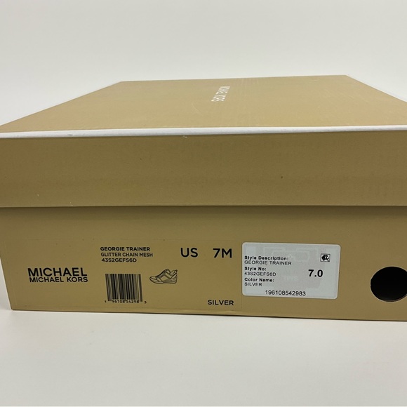 Michael Kors Women’s Georgie Trainer Glitter Chain Mesh New In Box - Picture 11 of 11